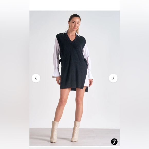 Shop Elan Nia combo shirt and sweater dress style SWV50017 - Picture 8 of 14